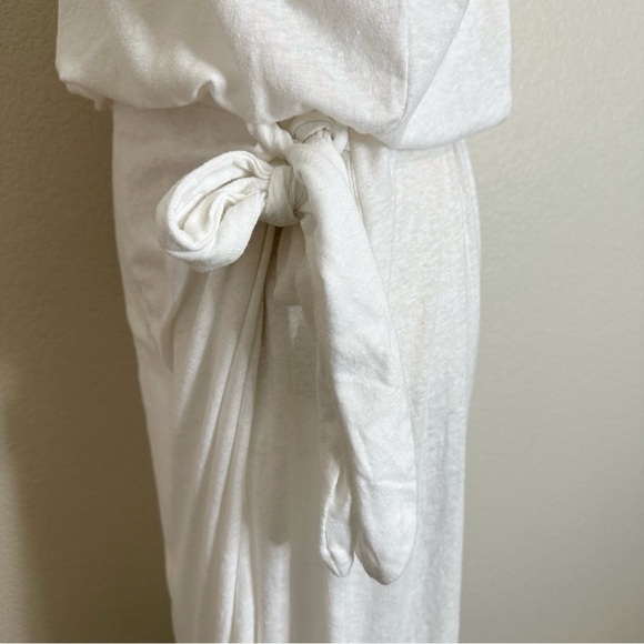 Free People Beach White Tie Waist Midi Dress, Sz Small - Picture 4 of 12